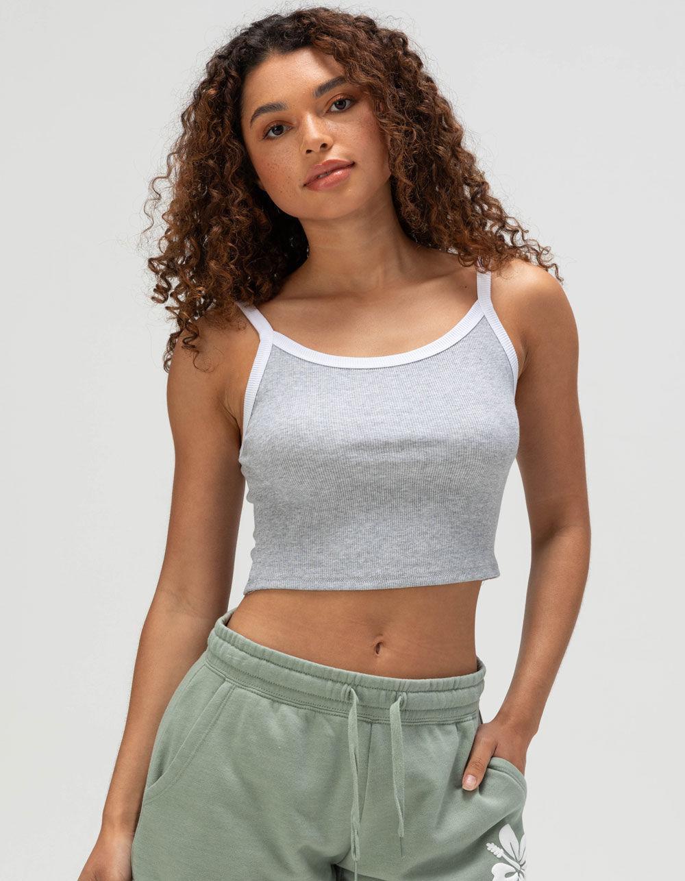 TILLYS Ringer Womens Cami - GRAY/WHITE Product Image