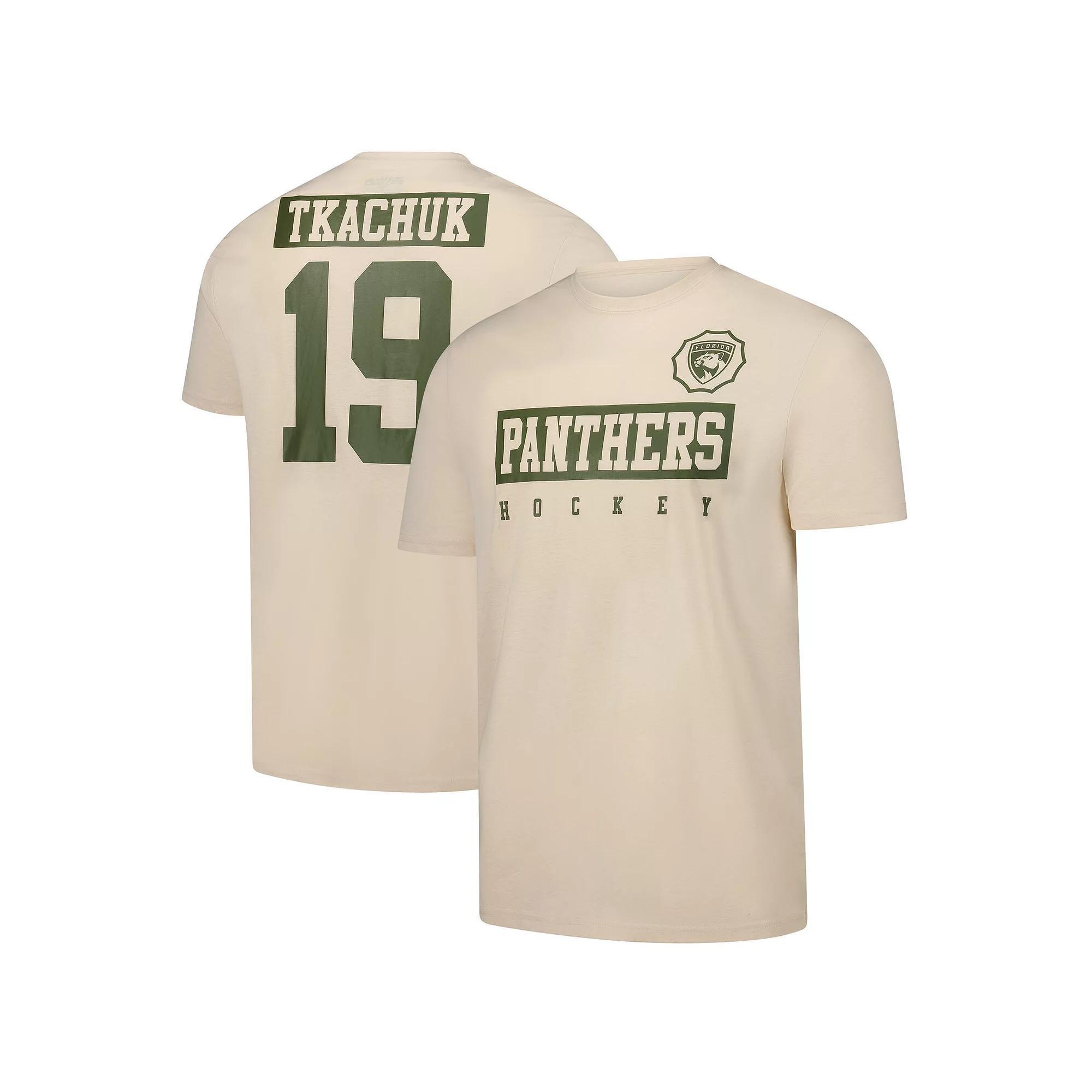 Mens Levelwear Matthew Tkachuk Khaki Florida Panthers 2024 NHL Military Appreciation Richmond Delta Player Name & Number T-Shirt Product Image