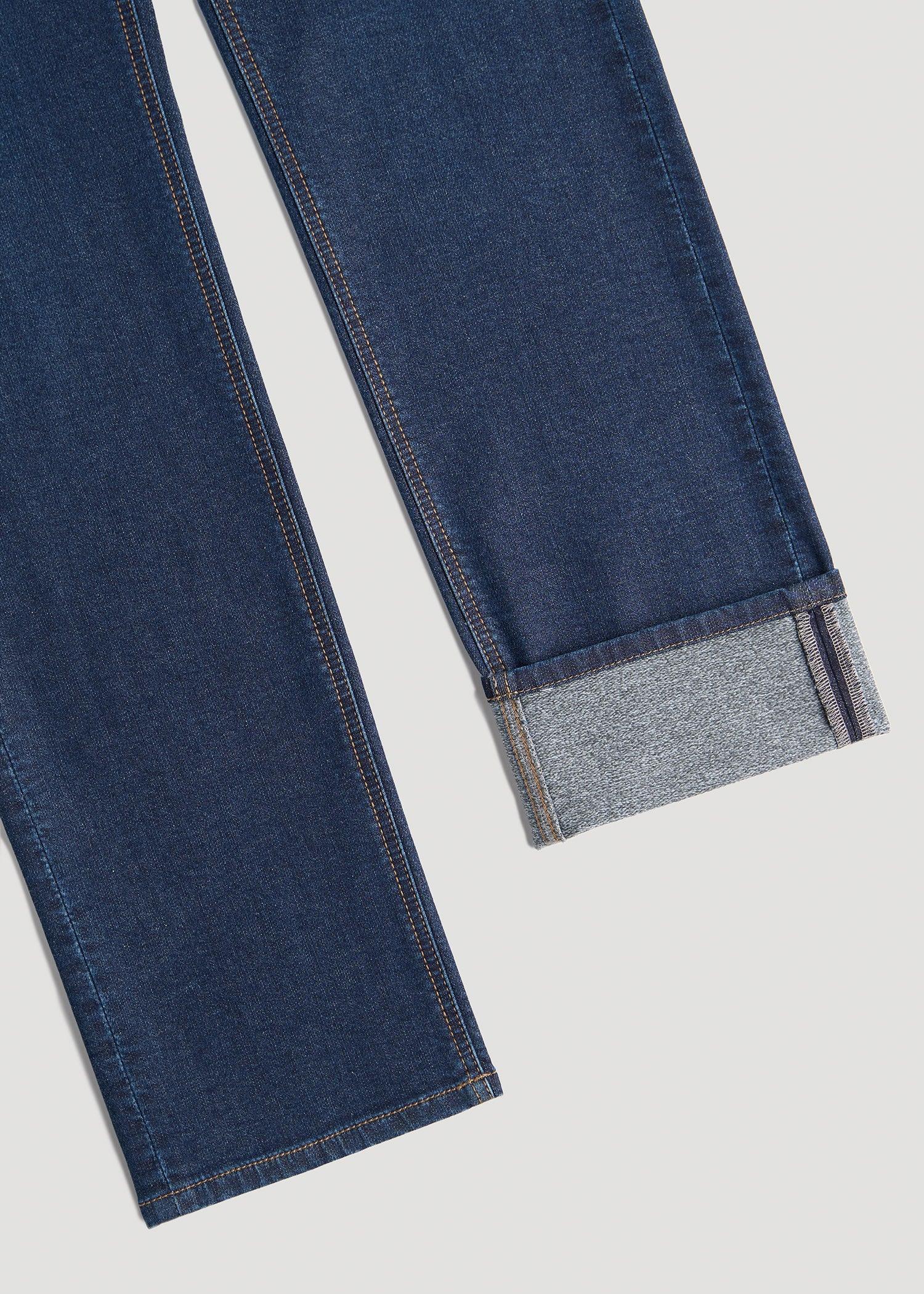 Dylan Slim Fit Fleeced Jeans for Tall Men in Colorado Blue Wash Product Image