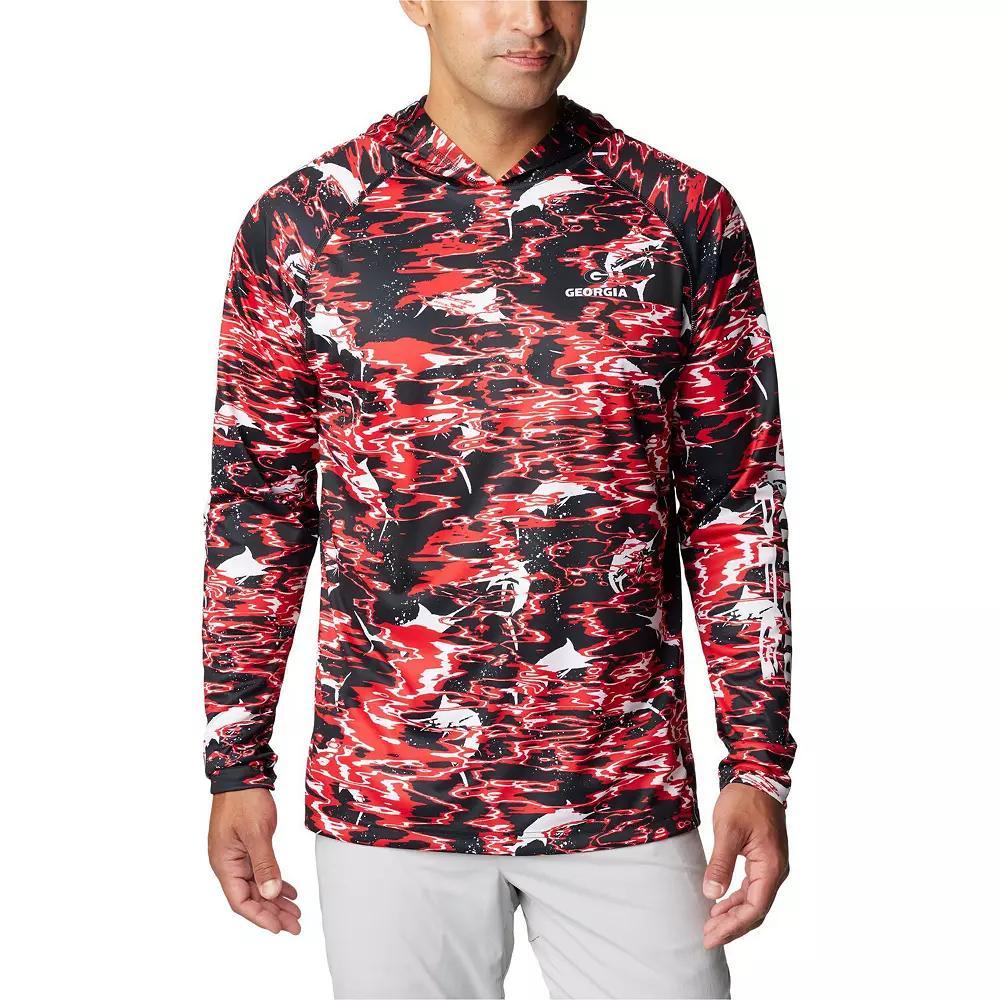 Men's Columbia  Black Georgia Bulldogs PFG Terminal Tackle Omni-Shade Rippled Long Sleeve Hooded T-Shirt, Size: XL Product Image
