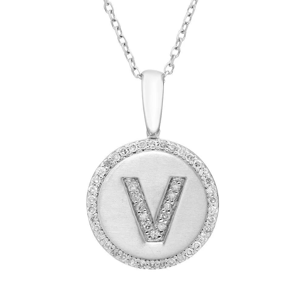 It's Personal Sterling Silver & Diamond Accent Initial Pendant Necklace, Women's, Size: 18" Product Image