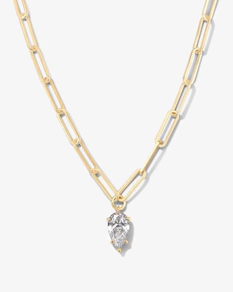 Samantha Teardrop Necklace - Gold|White Diamondettes Product Image