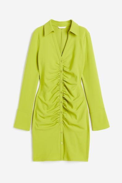 Draped Shirt Dress Product Image