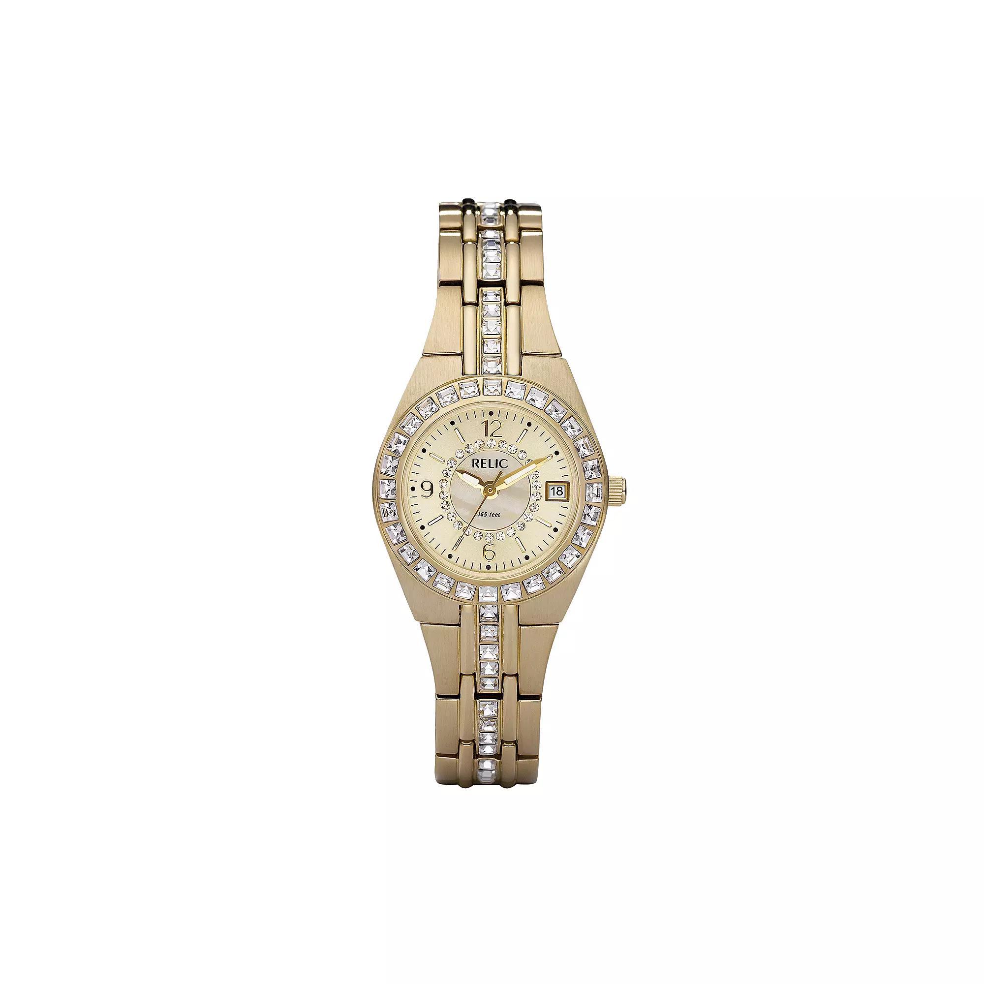 Relic by Fossil Women's Crystal Watch, Size: Small, Gold Tone Product Image