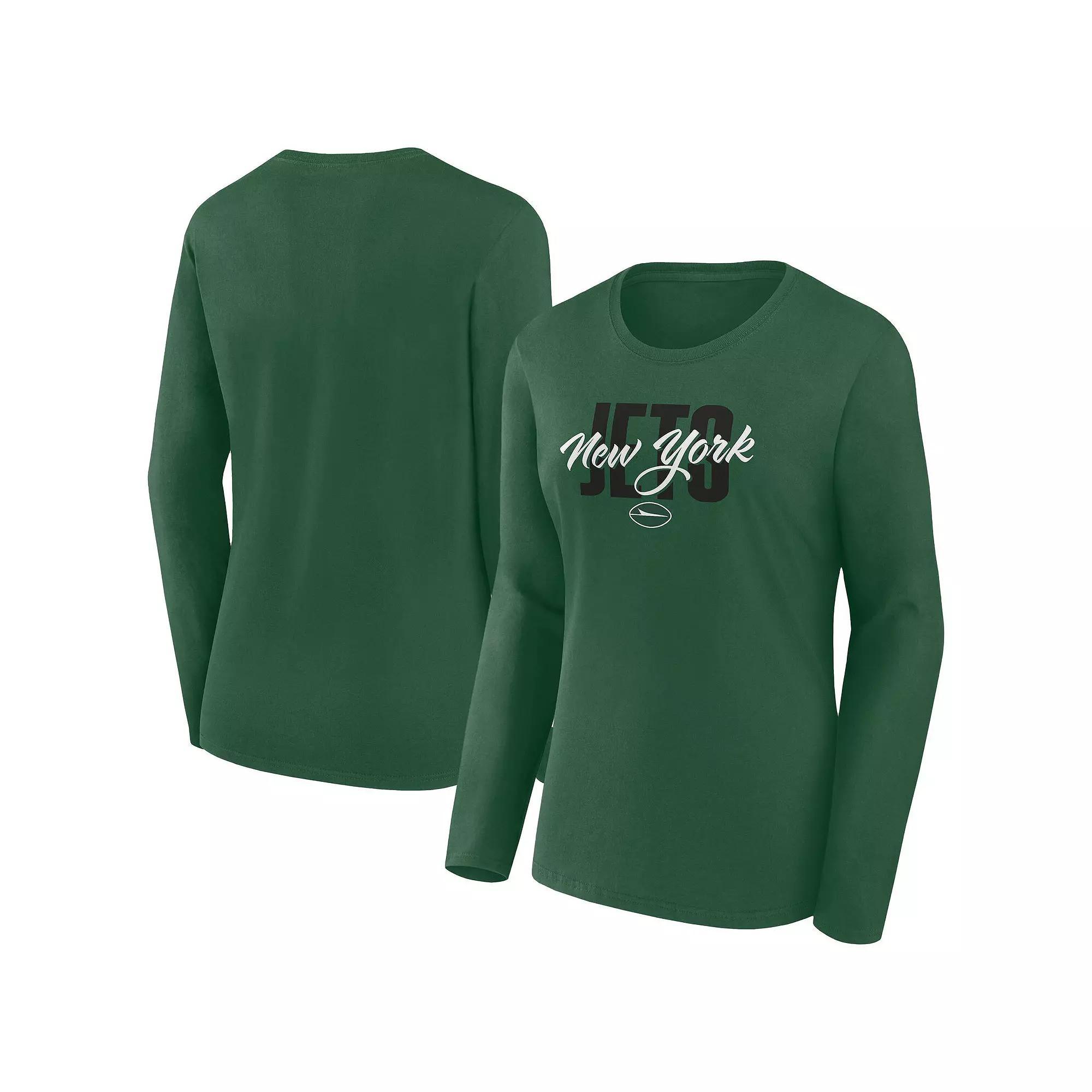 Women's Fanatics Green New York Jets Long Sleeve Scoop Neck T-Shirt, Size: 3XL Product Image