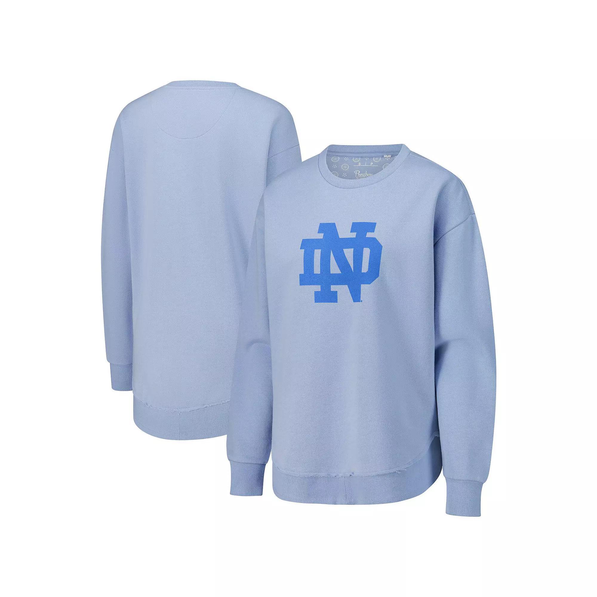 Womens Pressbox Blue Notre Dame Fighting Irish Poncho Fleece Pullover Sweatshirt Product Image