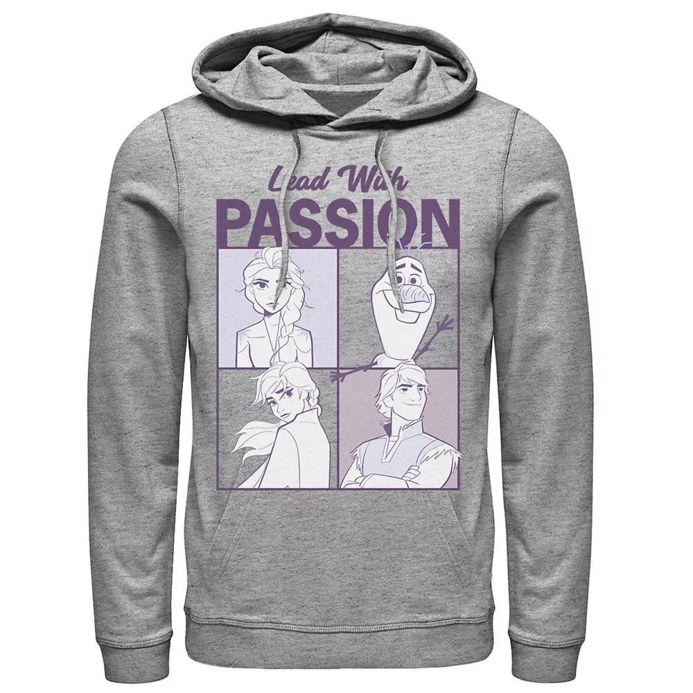 Disney's Frozen 2 Group Shot Lead With Passion Men's Hoodie, Size: Medium, Athletic Grey Product Image