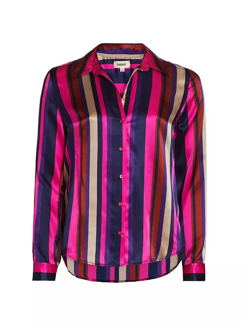 Tyler Striped Silk Blouse Product Image