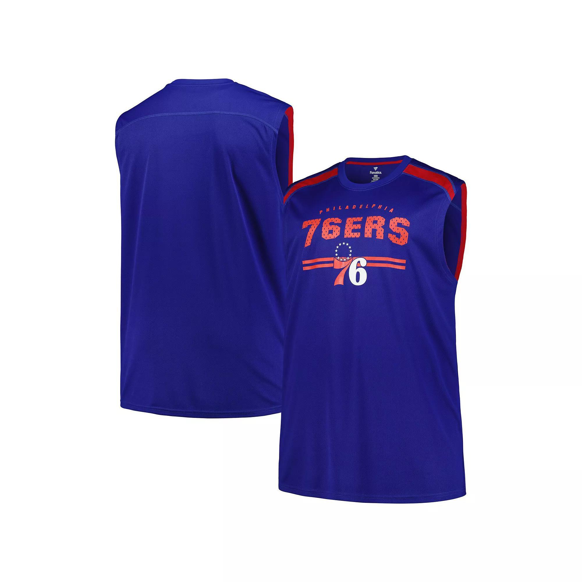 Men's Fanatics Royal Philadelphia 76ers Big & Tall Birdseye Muscle Tank Top, Size: 3XB, 76r Blue Product Image