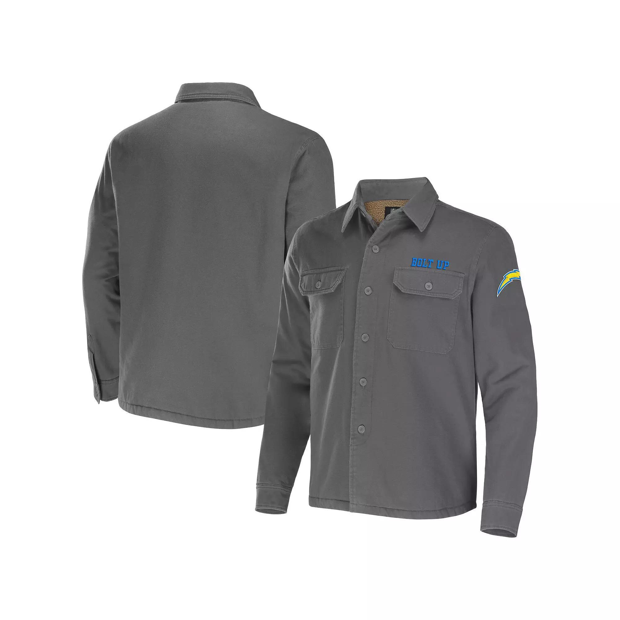 Men's NFL x Darius Rucker Collection by Fanatics Black Baltimore Ravens Canvas Button-Up Shirt Jacket, Size: XL Product Image