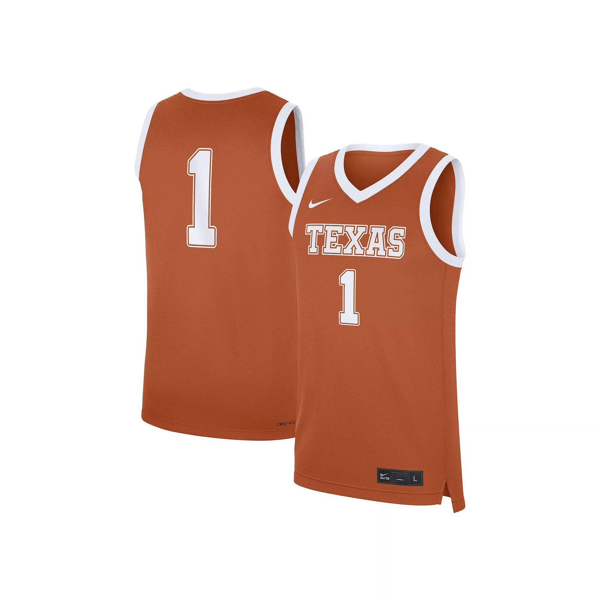 Men's Nike #1 Texas Orange��Texas Longhorns Road Replica Jersey, Size: Medium, Team Product Image