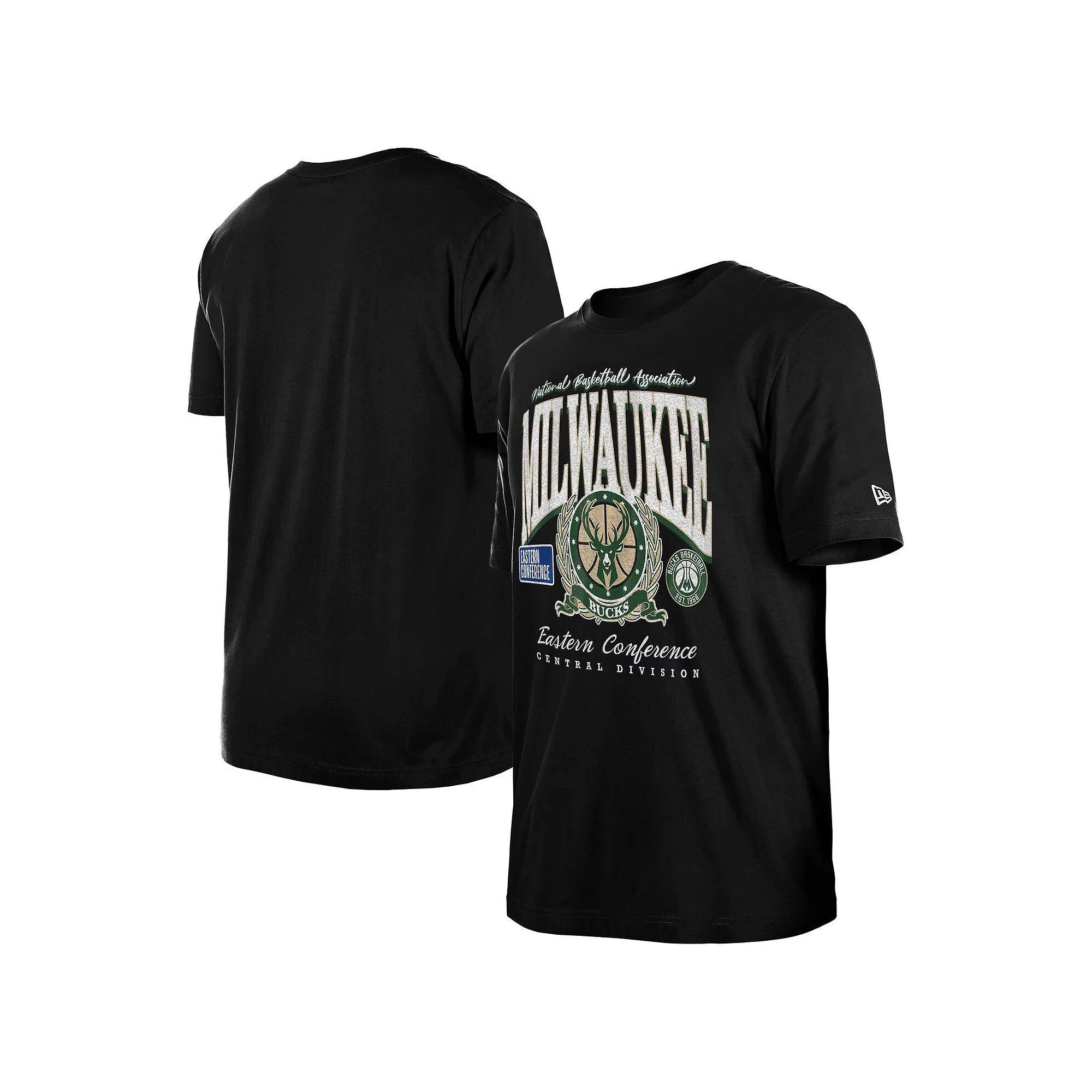 Men's New Era Black Milwaukee Bucks Sport Classics Enzyme Washed T-Shirt, Size: Medium Product Image