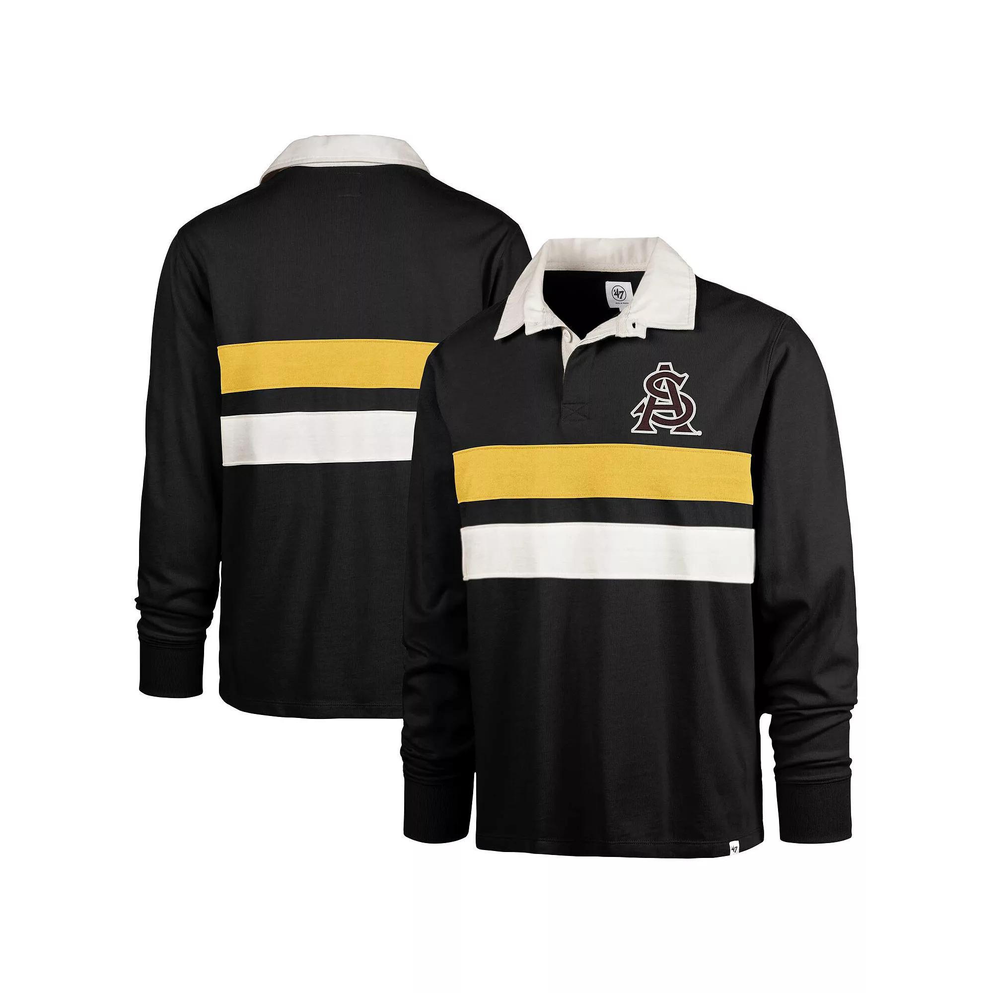 Men's '47 Black Colorado Buffaloes Clubhouse Knox Thames Long Sleeve Rugby Polo, Size: XXL Product Image