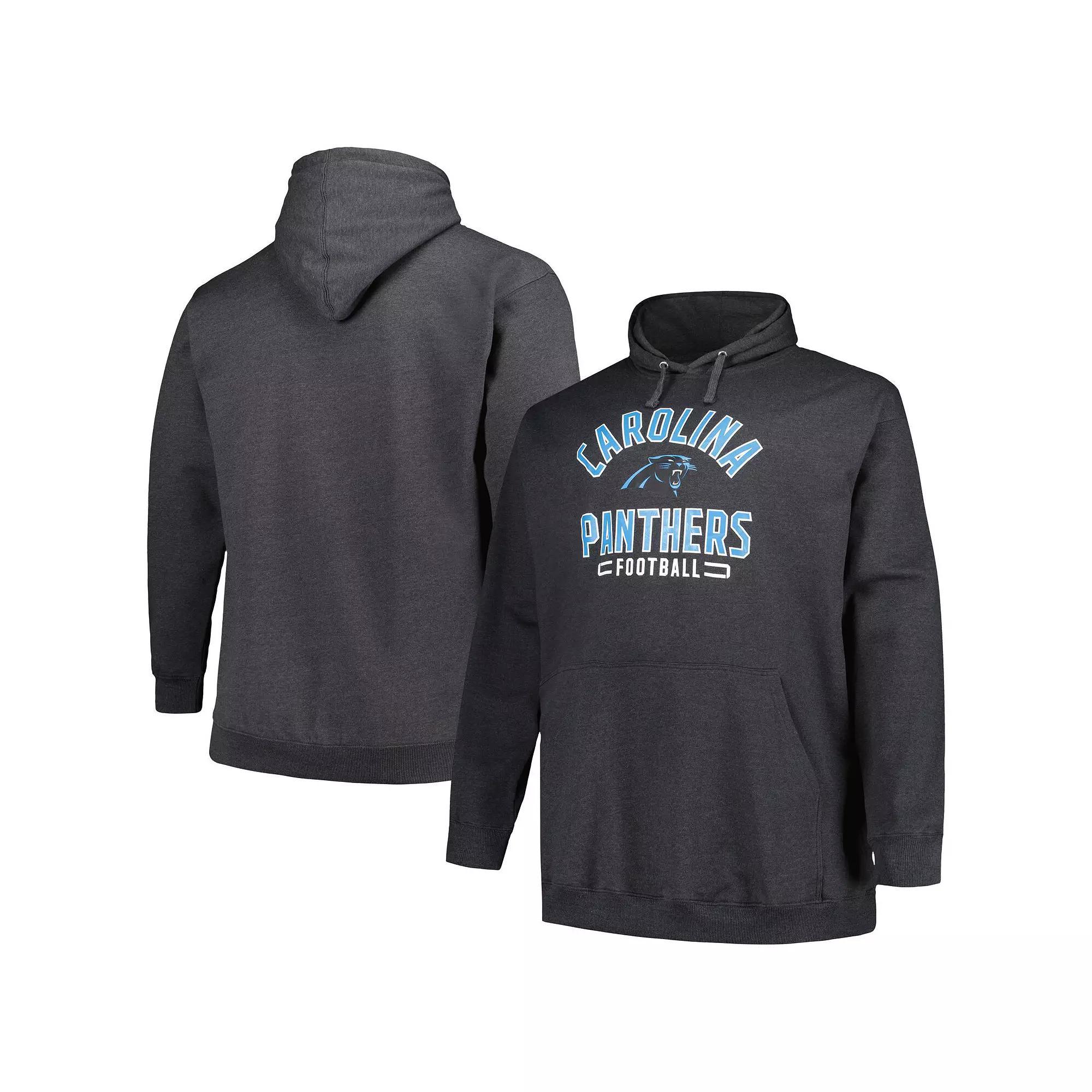 Men's Fanatics Branded Heather Charcoal Carolina Panthers Big & Tall Pullover Hoodie, Size: 2XB Product Image