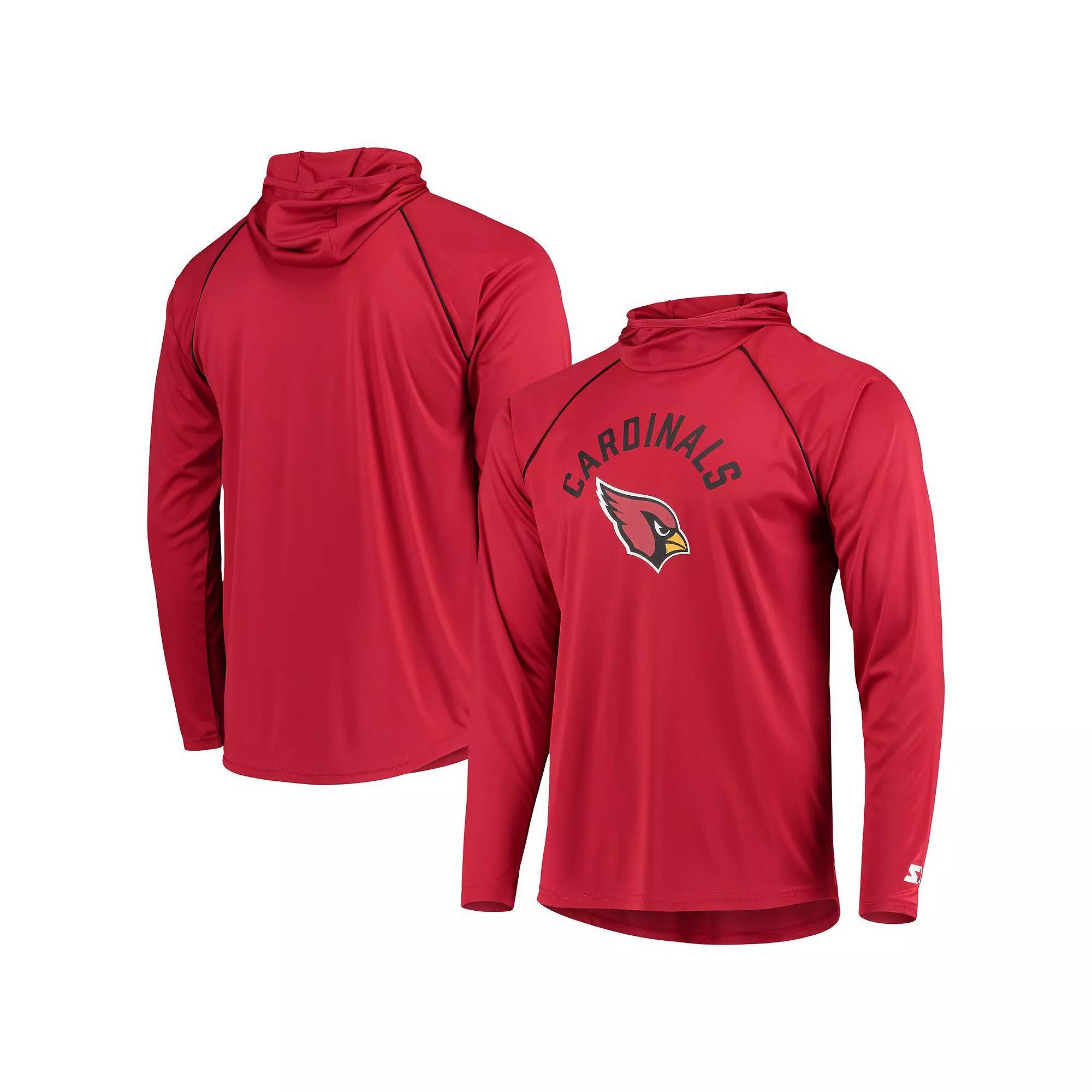 Men's Starter Cardinal Arizona Cardinals Raglan Long Sleeve Hoodie T-Shirt, Size: XL, Red Product Image
