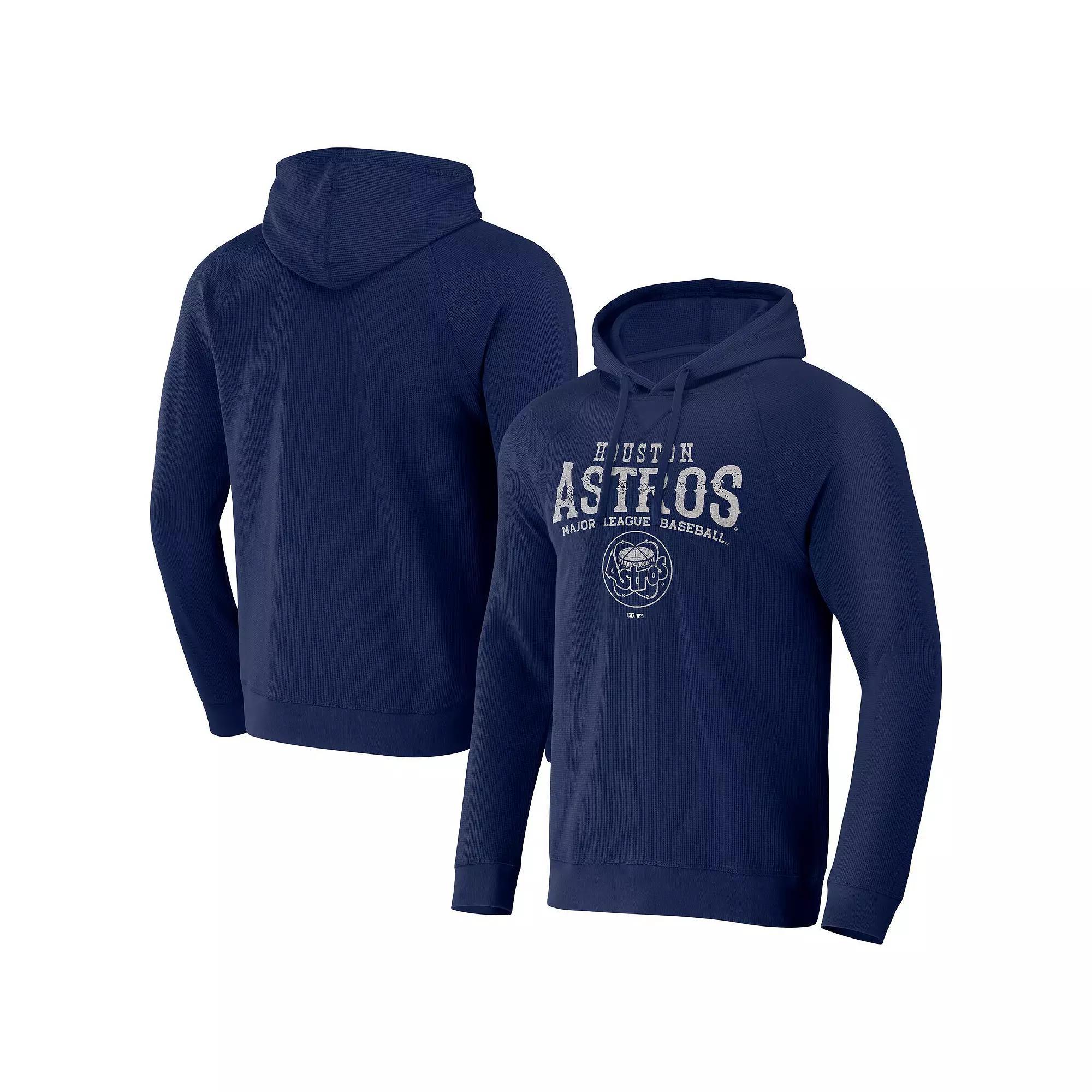 Men's Darius Rucker Collection by Fanatics  Navy Houston Astros Waffle-Knit Raglan Pullover Hoodie, Size: XL, Blue Product Image
