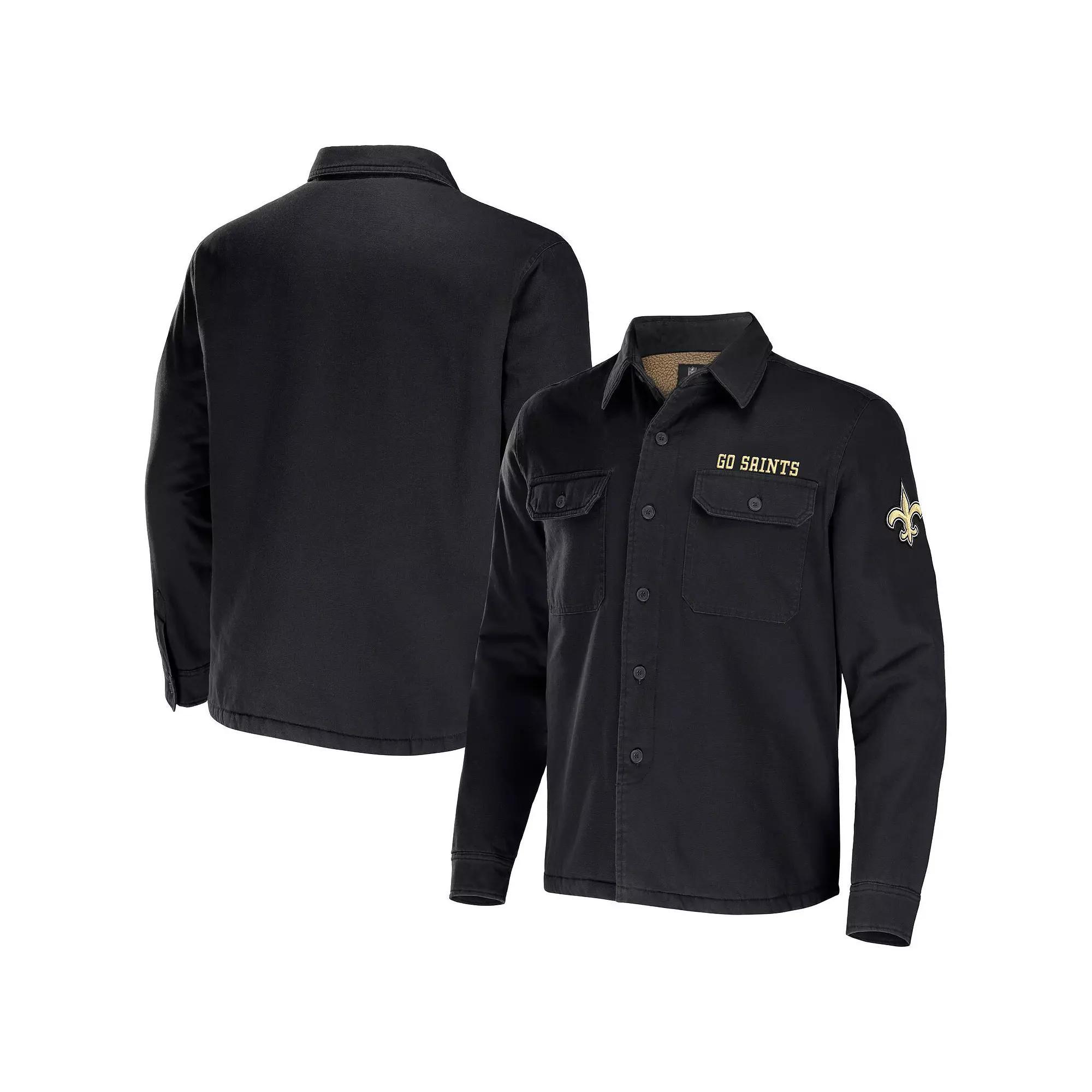 Men's NFL x Darius Rucker Collection by Fanatics Black Baltimore Ravens Canvas Button-Up Shirt Jacket, Size: XL Product Image