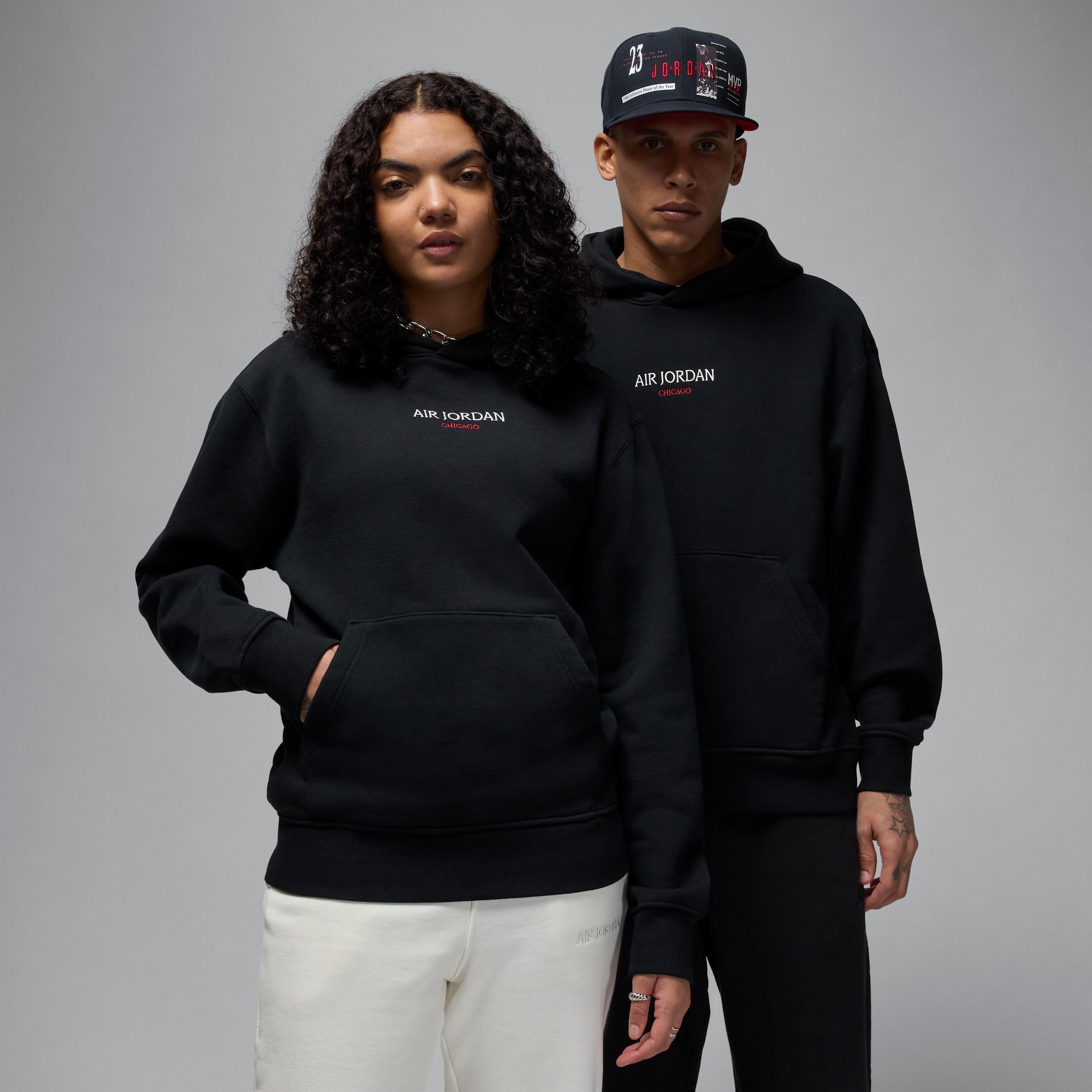 Men's Air Jordan Wordmark Chicago Fleece Pullover Hoodie Product Image