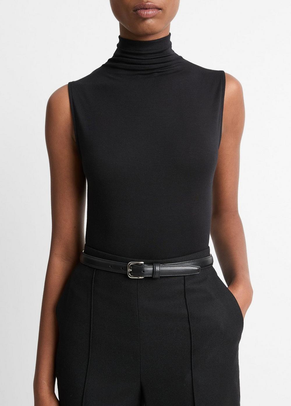 Womens Sleeveless Turtleneck, Black, Size XS Vince Product Image