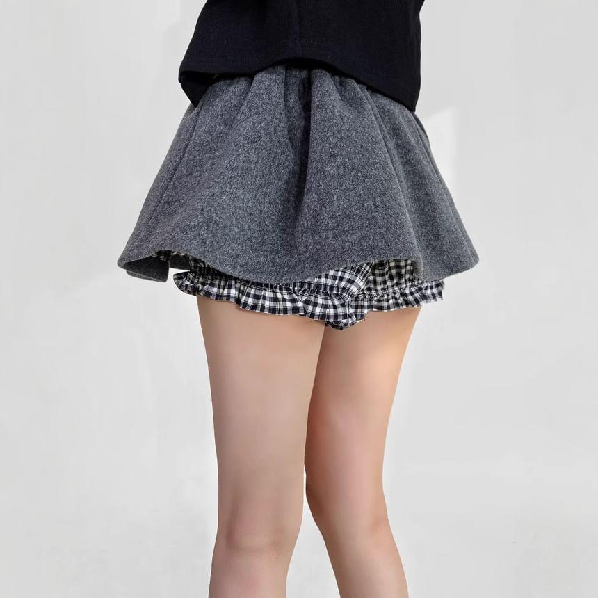 Frill Trim Plaid Shorts Product Image