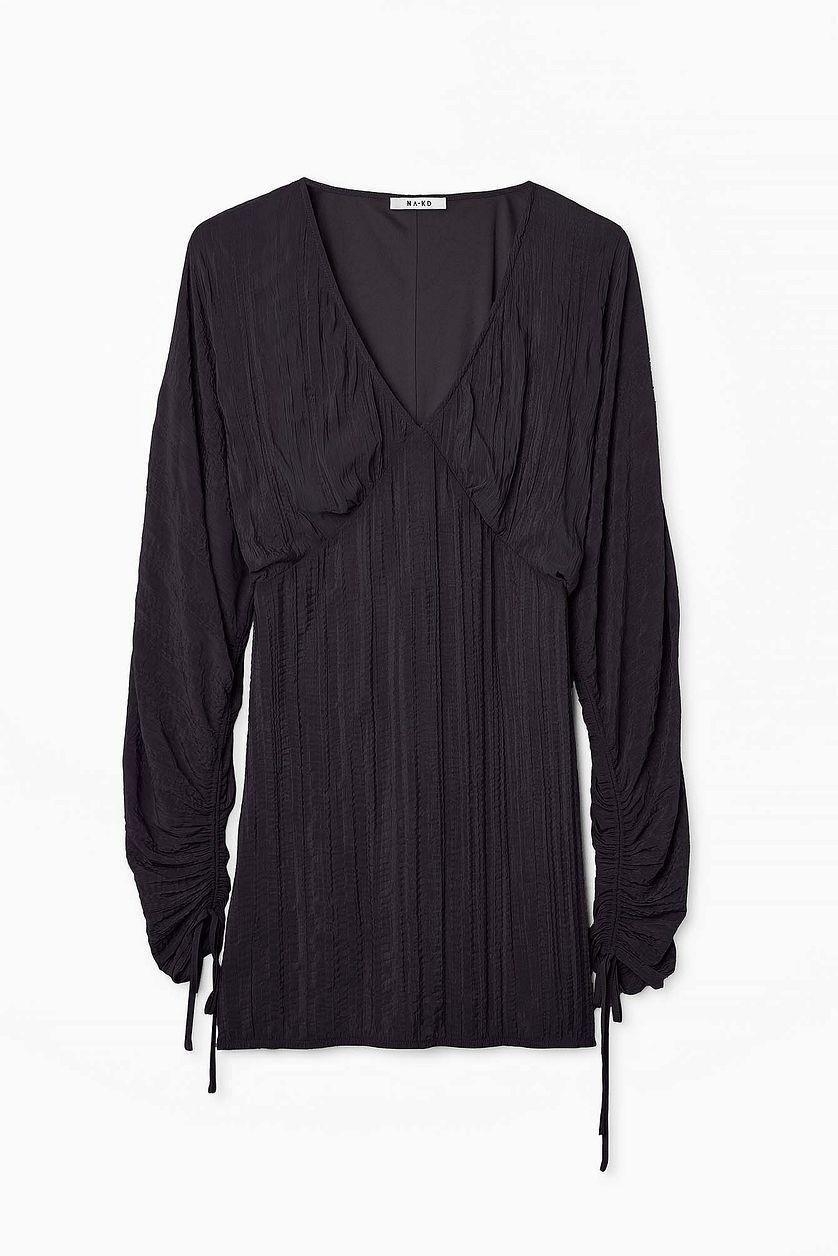 Crinkled Tie Detail Mini Dress Product Image