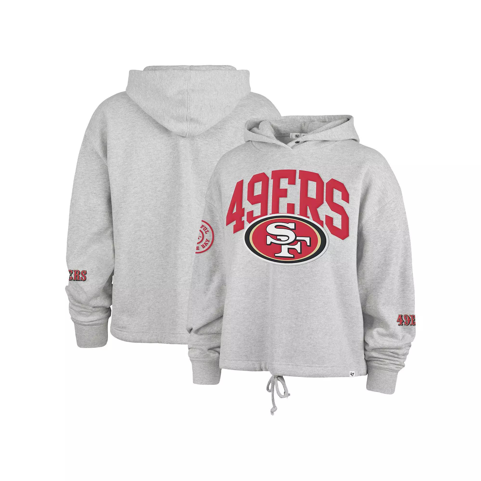 Womens 47 Heather Gray San Francisco 49ers High Hopes Long Sleeve Cropped Hoodie Product Image