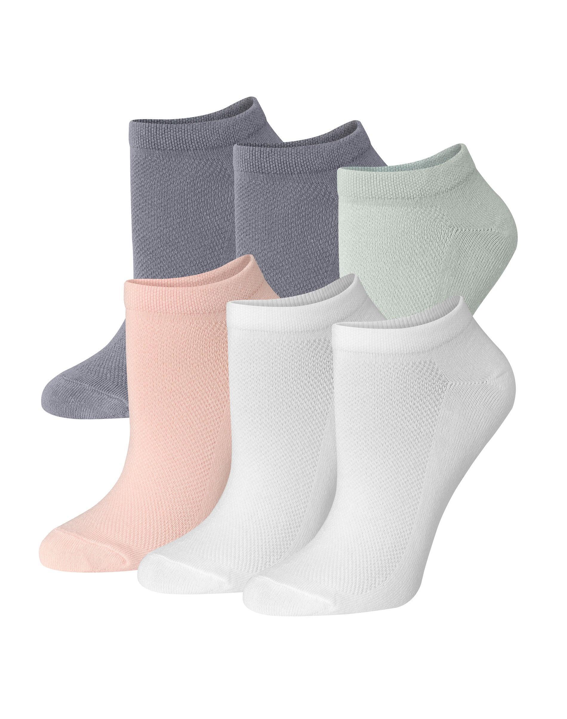 Hanes Originals Womens SuperSoft No Show Socks, 6-Pairs Green 5-9 Product Image