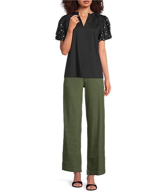 KUT from the Kloth Meg Linen Blend Wide Leg Pants Product Image