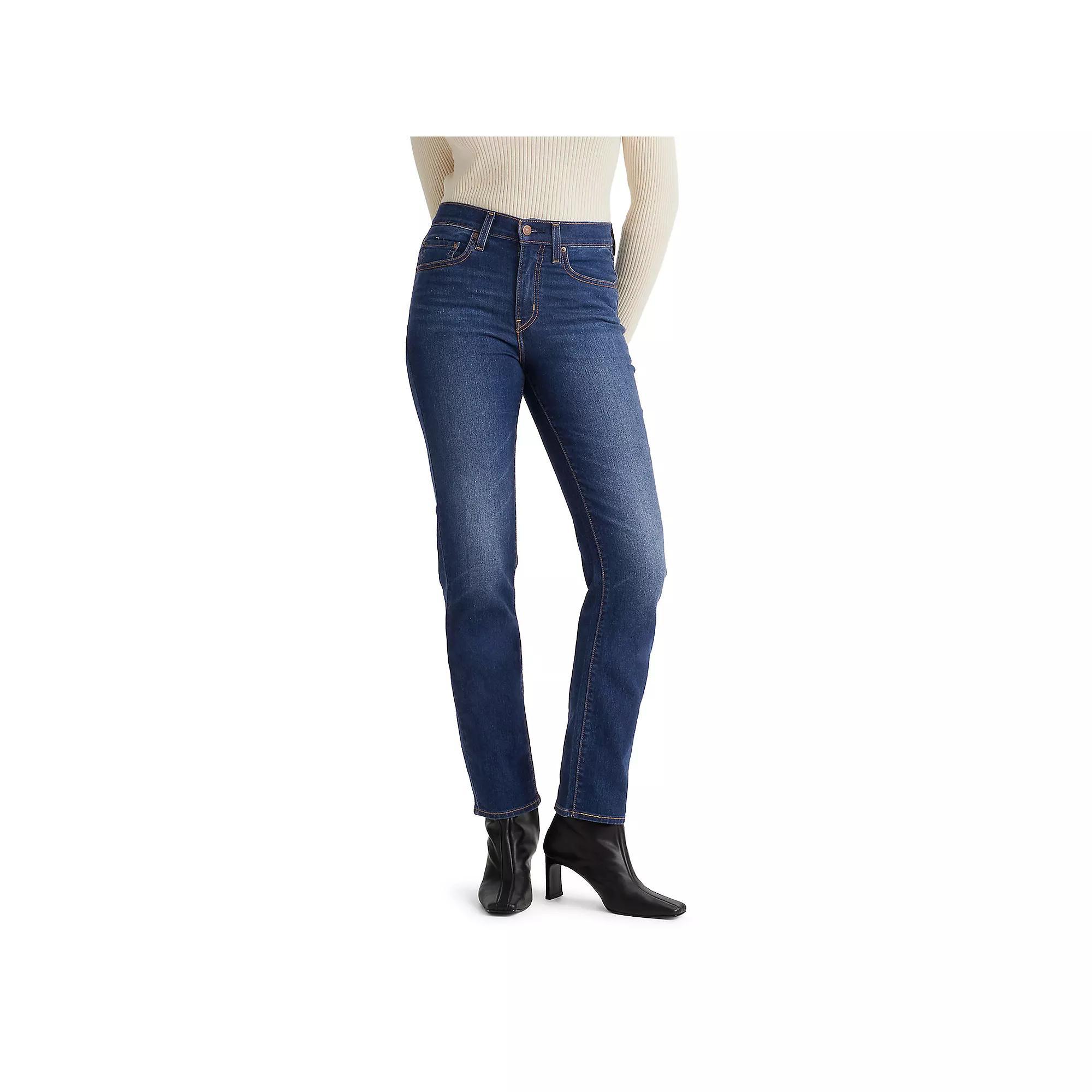 Womens Levis 724 High Rise Straight Jeans Black Glow Product Image