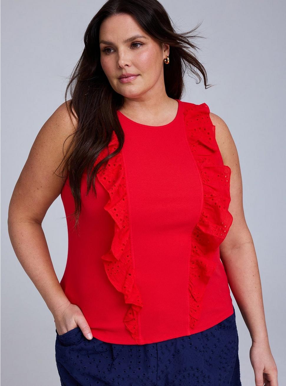 Belle Isle Eyelet Ruffle Tank Product Image