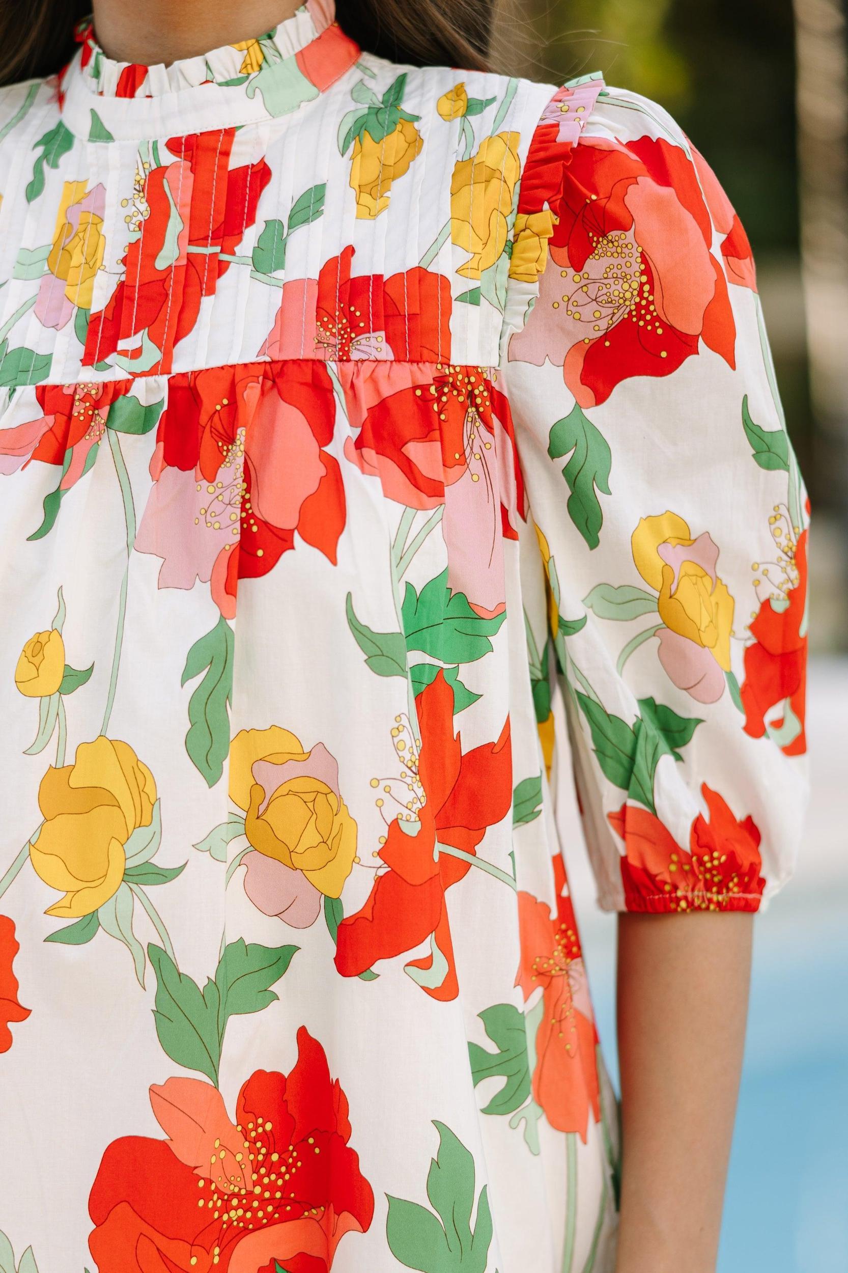 Think Of Me Red Floral Dress Female Product Image