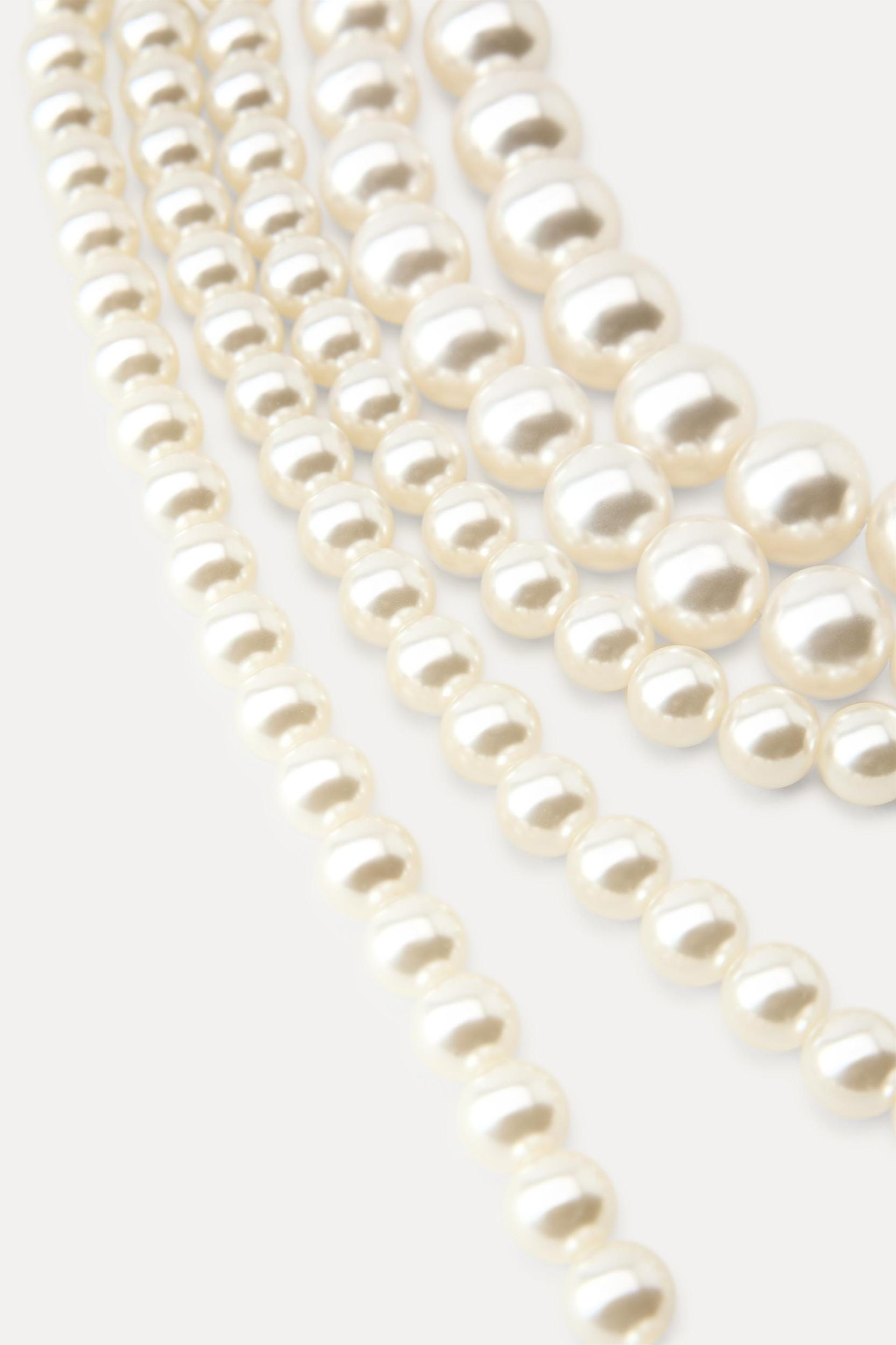 MULTI-STRAND FAUX PEARL NECKLACE Product Image