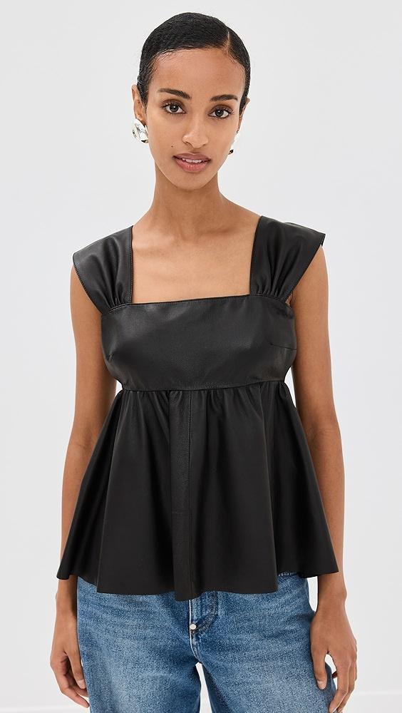 By Malene Birger Marcie Leather Top | Shopbop Product Image