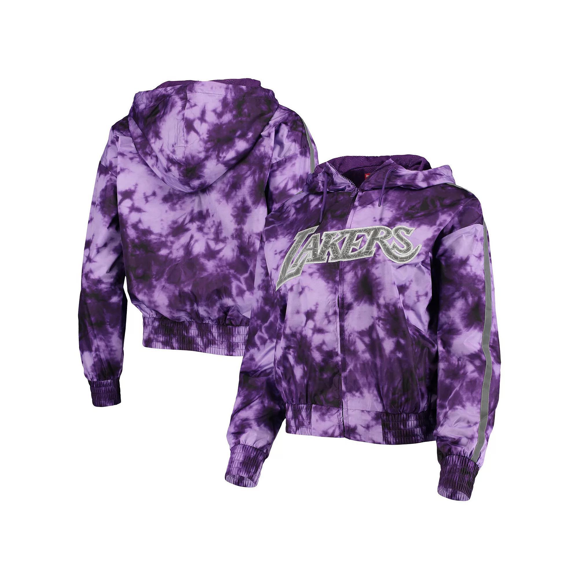 Women's Mitchell & Ness Purple Los Angeles Lakers Galaxy Sublimated Windbreaker Pullover Full-Zip Hoodie, Size: Large Product Image