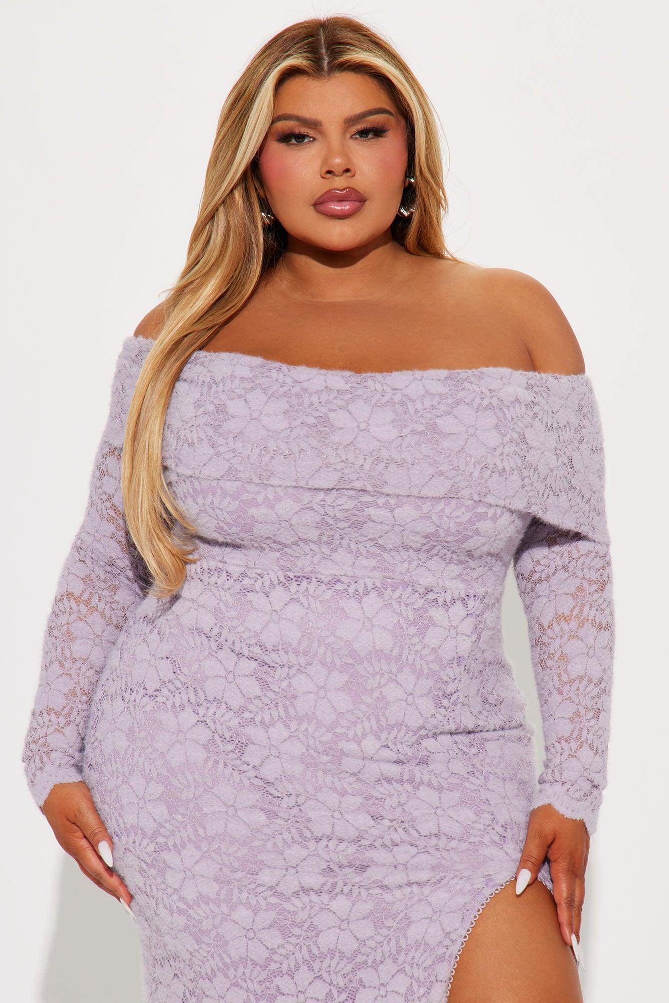 Brooklyn Off Shoulder Maxi Dress - Lavender Product Image