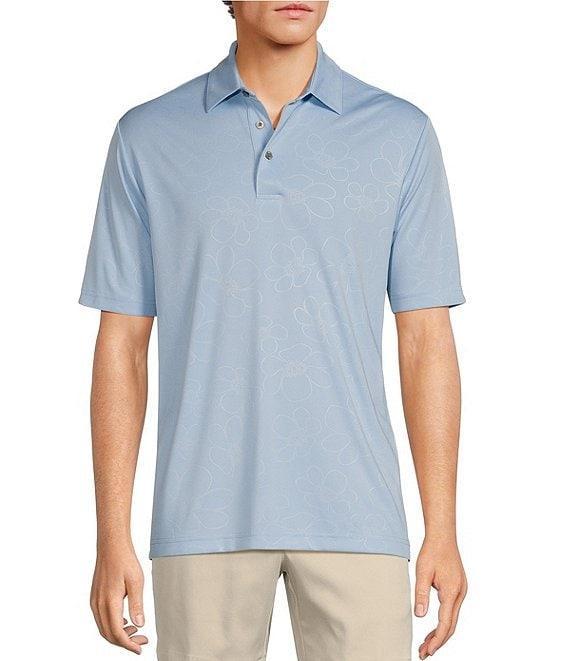 Roundtree & Yorke Performance Embossed Flower Polo Shirt Product Image