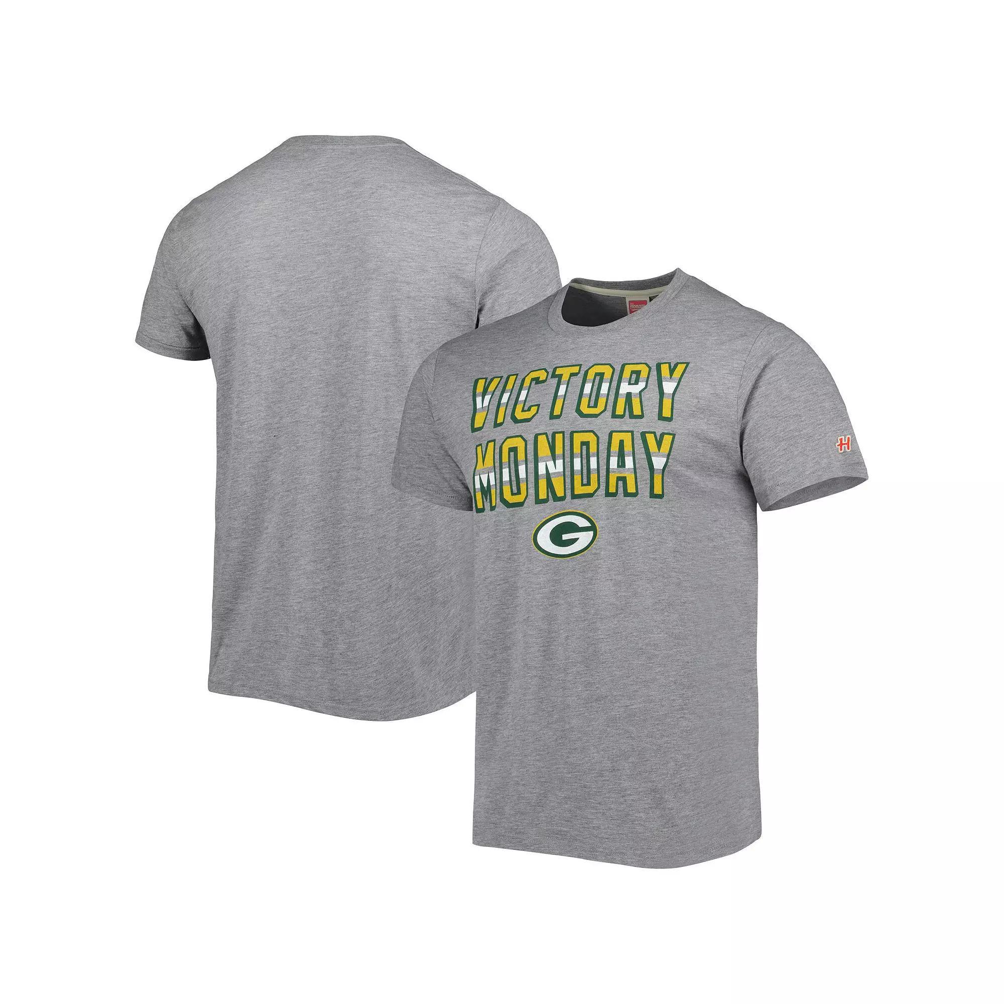 Men's Homage Gray Green Bay Packers Victory Monday Tri-Blend T-Shirt, Size: Large, Grey Product Image