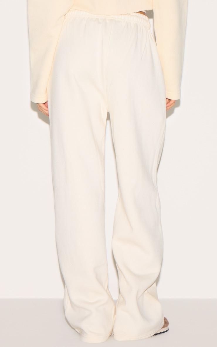 Cream Seam Detail Wide Leg Sweatpants Product Image