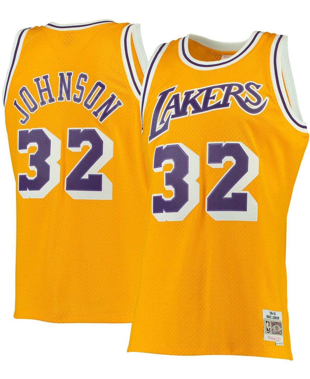 Mens Mitchell & Ness Magic Johnson Los Angeles Lakers Hardwood Classics Swingman Jersey Product Image