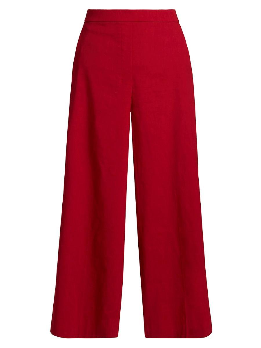 Womens Terena Linen Cropped Wide-Leg Pants Product Image