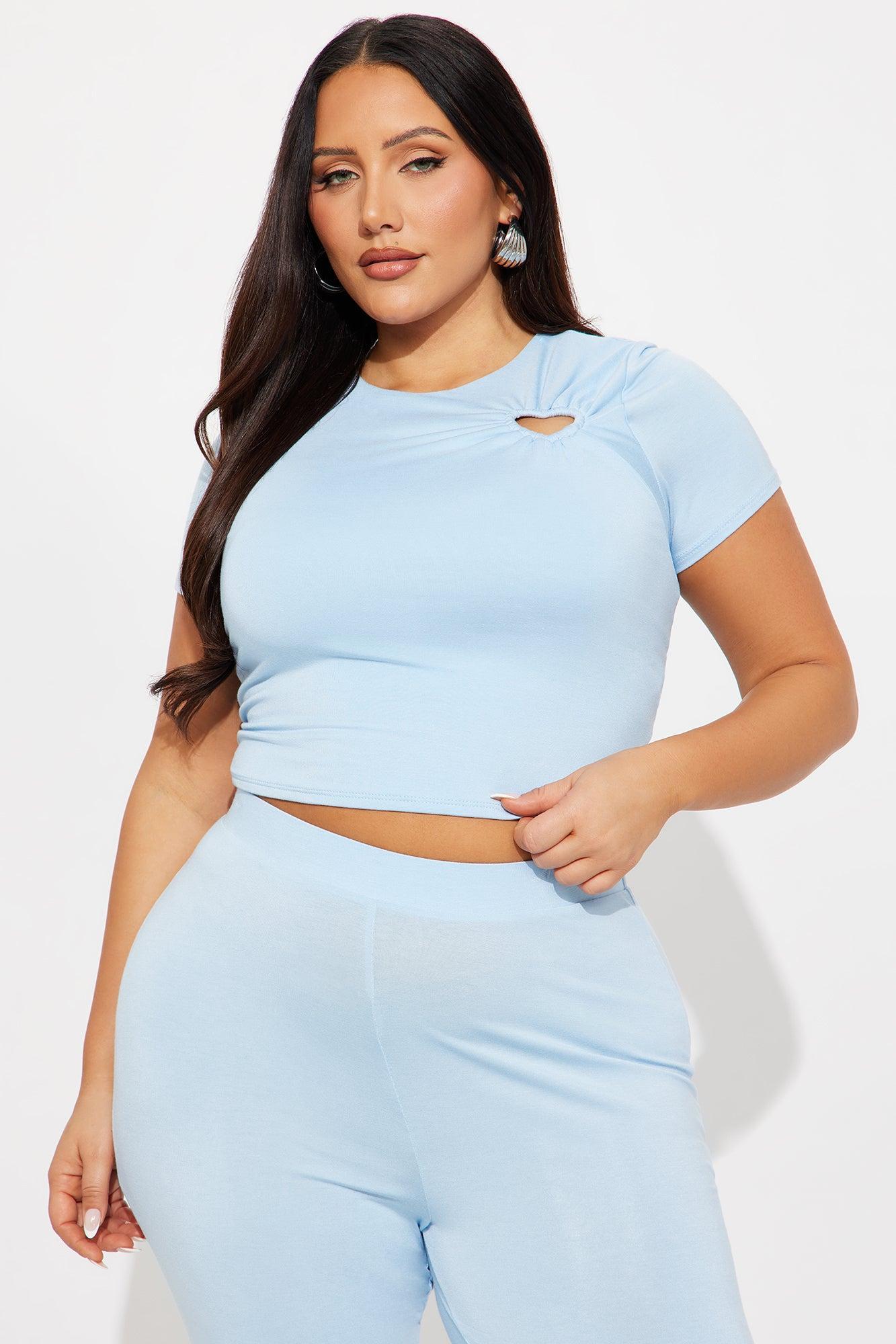 Heart Feelings Pant Set - Light Blue Product Image
