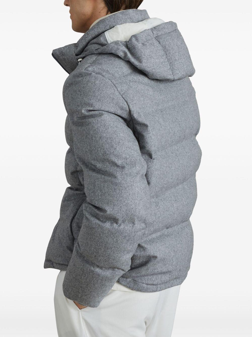 quilted hooded down jacket Product Image