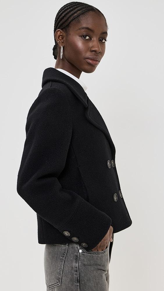 Vince Boiled Wool Cropped Peacoat | Shopbop Product Image