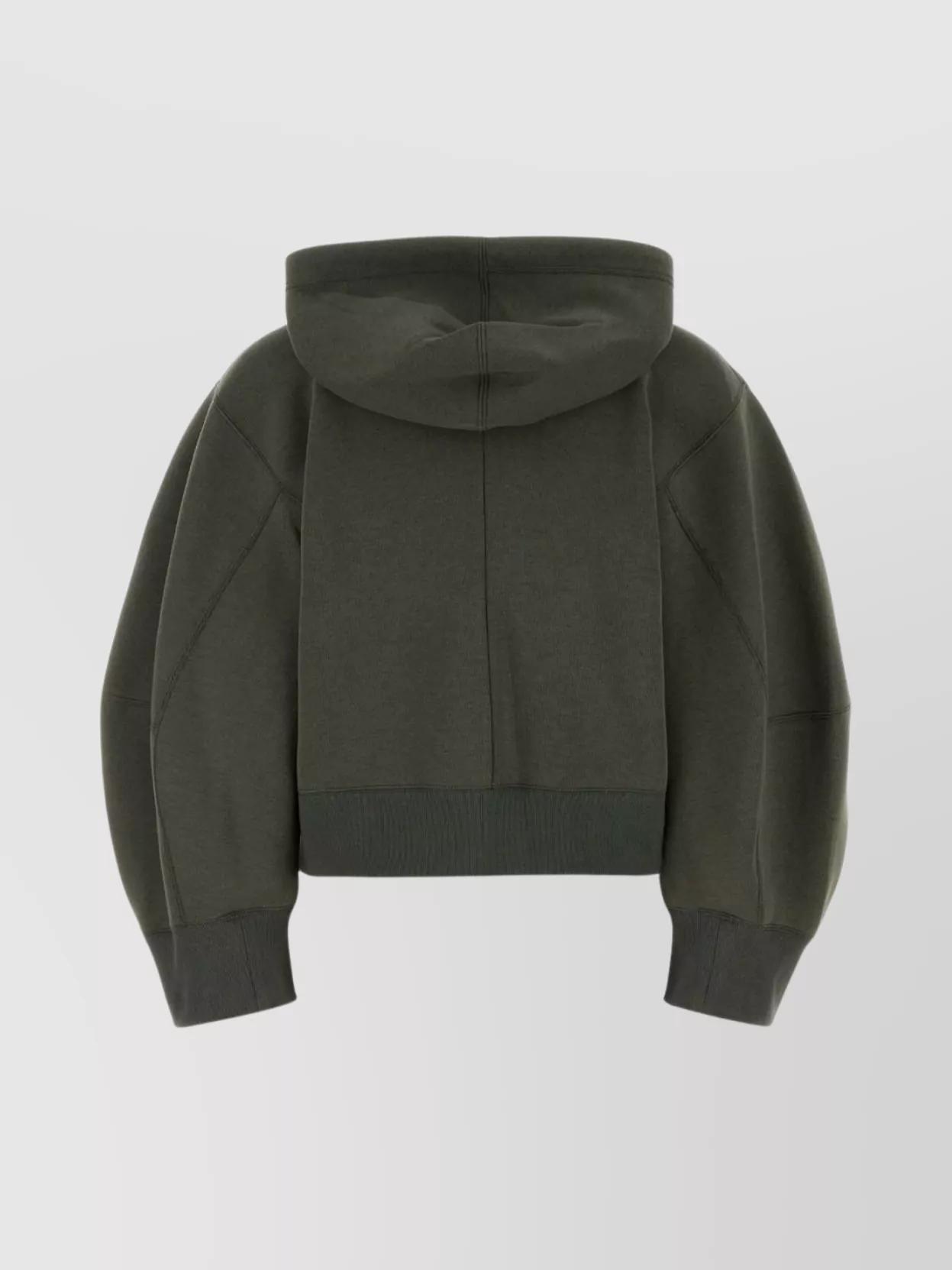 SACAI Cotton Blend Hooded Sweatshirt In Gray Product Image