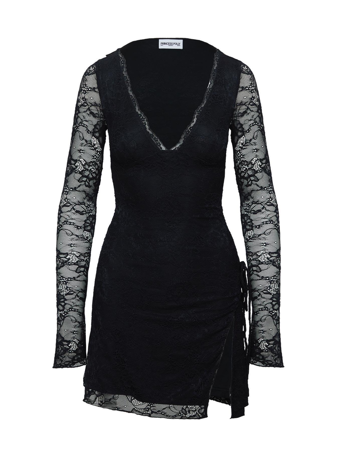 Airabella Lace Mini Dress Black Product Image