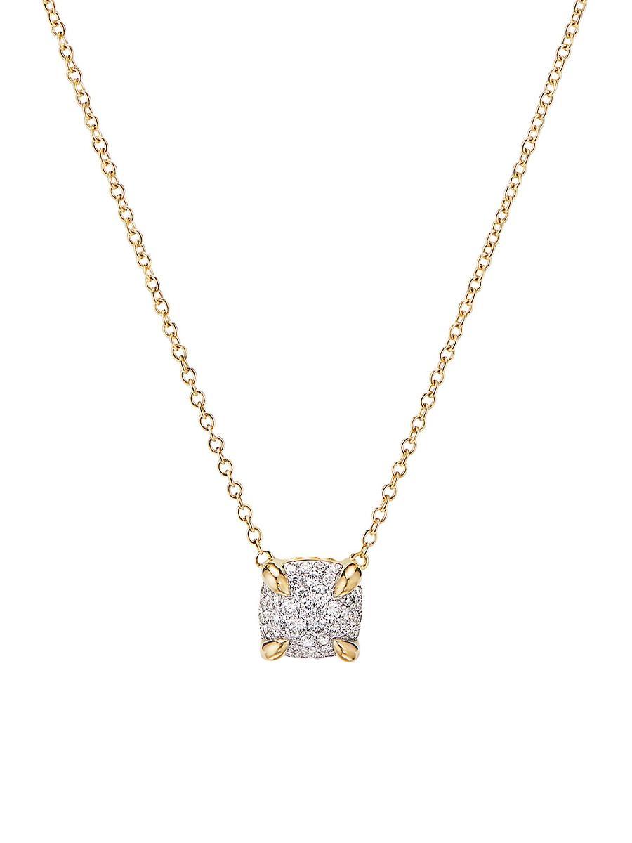 David Yurman Chatelaine Pendant Necklace in 18K Yellow Gold with Full Pave Diamonds, 18 Product Image