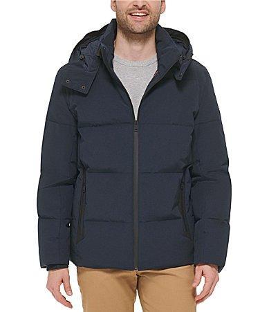 Cole Haan Mens Short Tech Puffer Coat - Grey Size Large Waterproof Water-Resistant Product Image