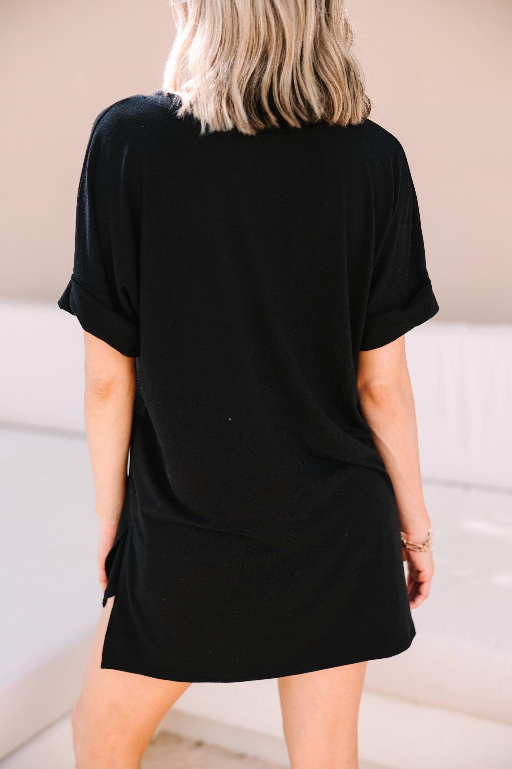 Make Your Life Easy Black V-neck Top Female Product Image