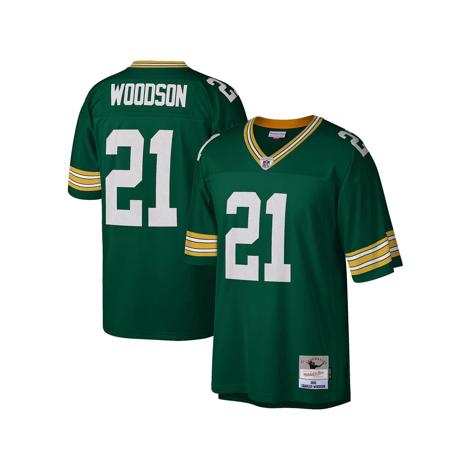 Men's Mitchell & Ness Charles Woodson Green Green Bay Packers Legacy Replica Jersey, Size: 4XL Product Image