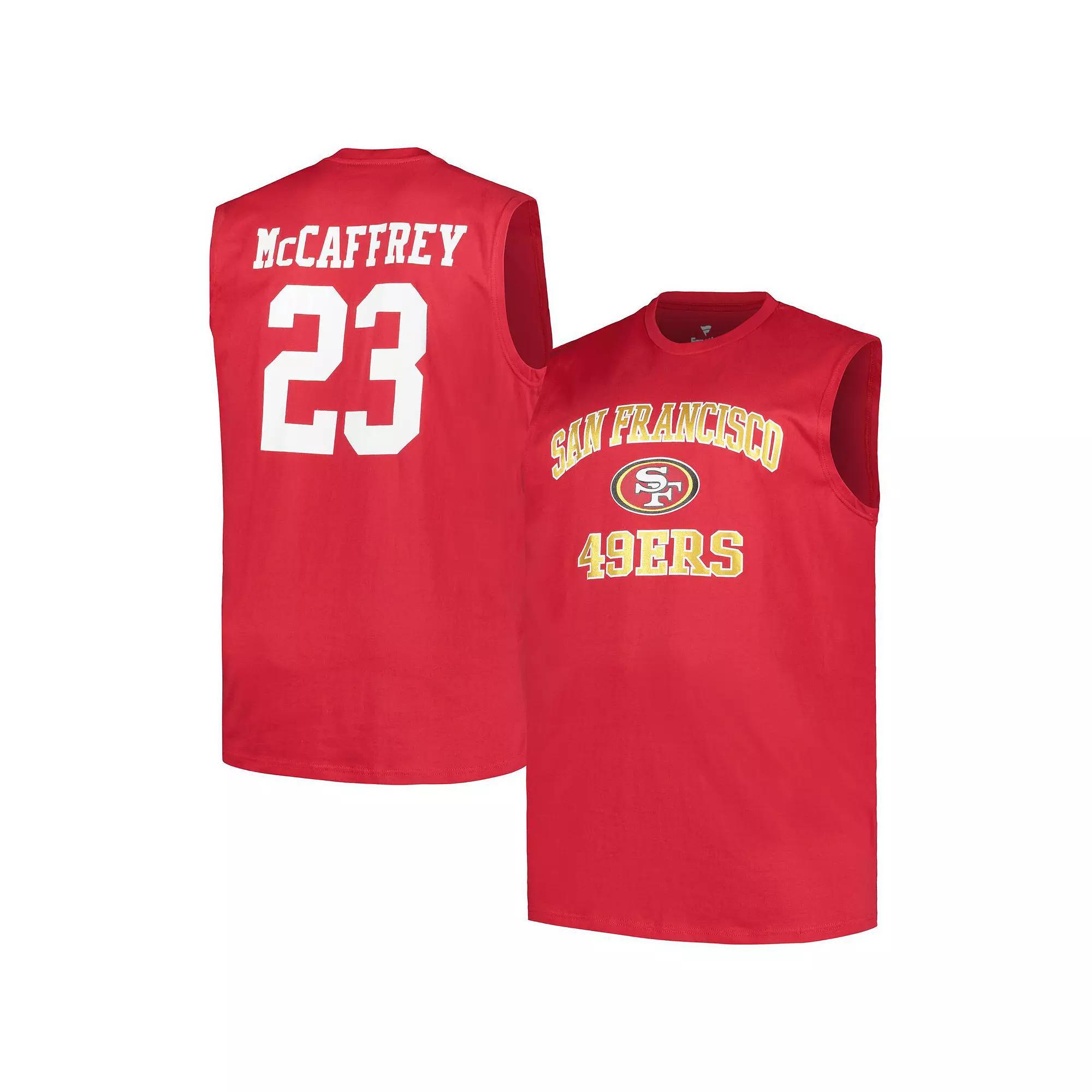 Men's Fanatics Christian McCaffrey Scarlet San Francisco 49ers Big & Tall Muscle Tank Top, Size: 3XLT, Red Product Image